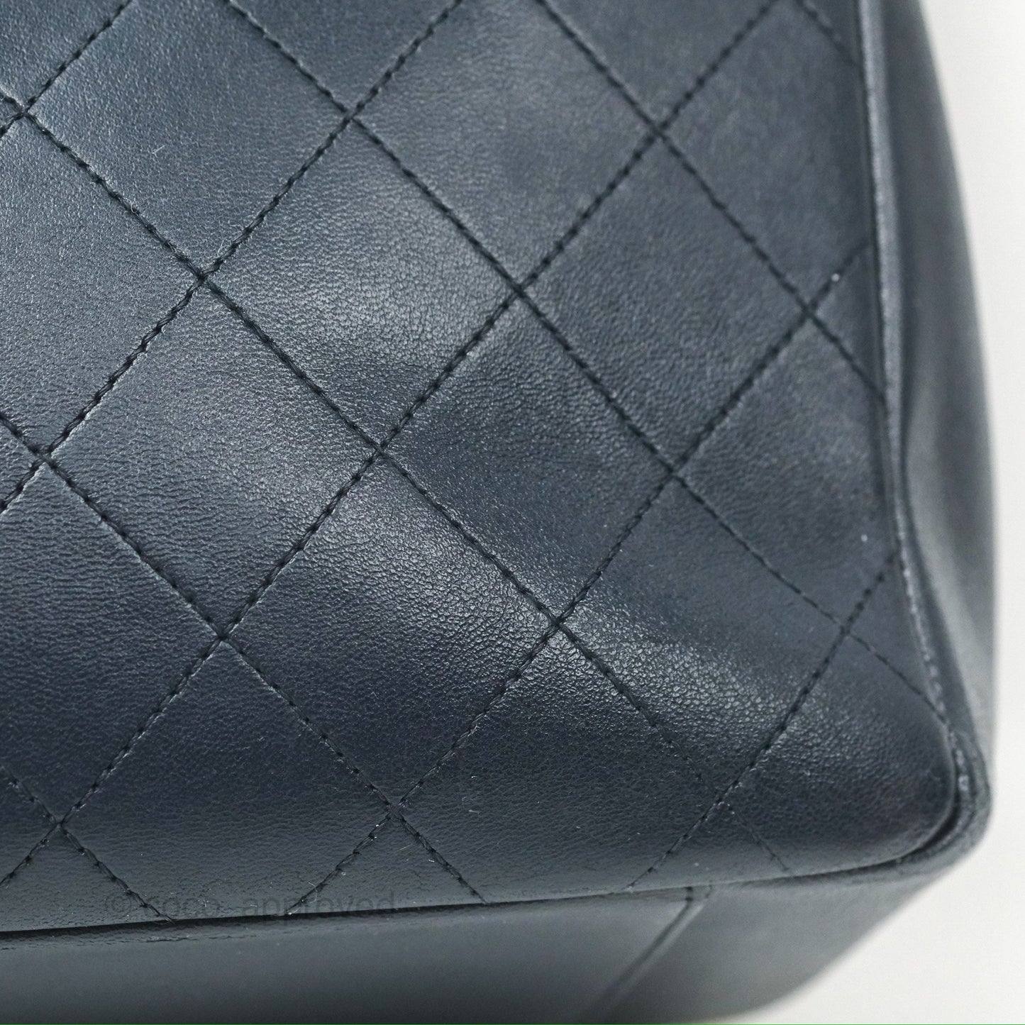 Chanel Medium Around The Corner Shopping Tote Navy Lambskin
