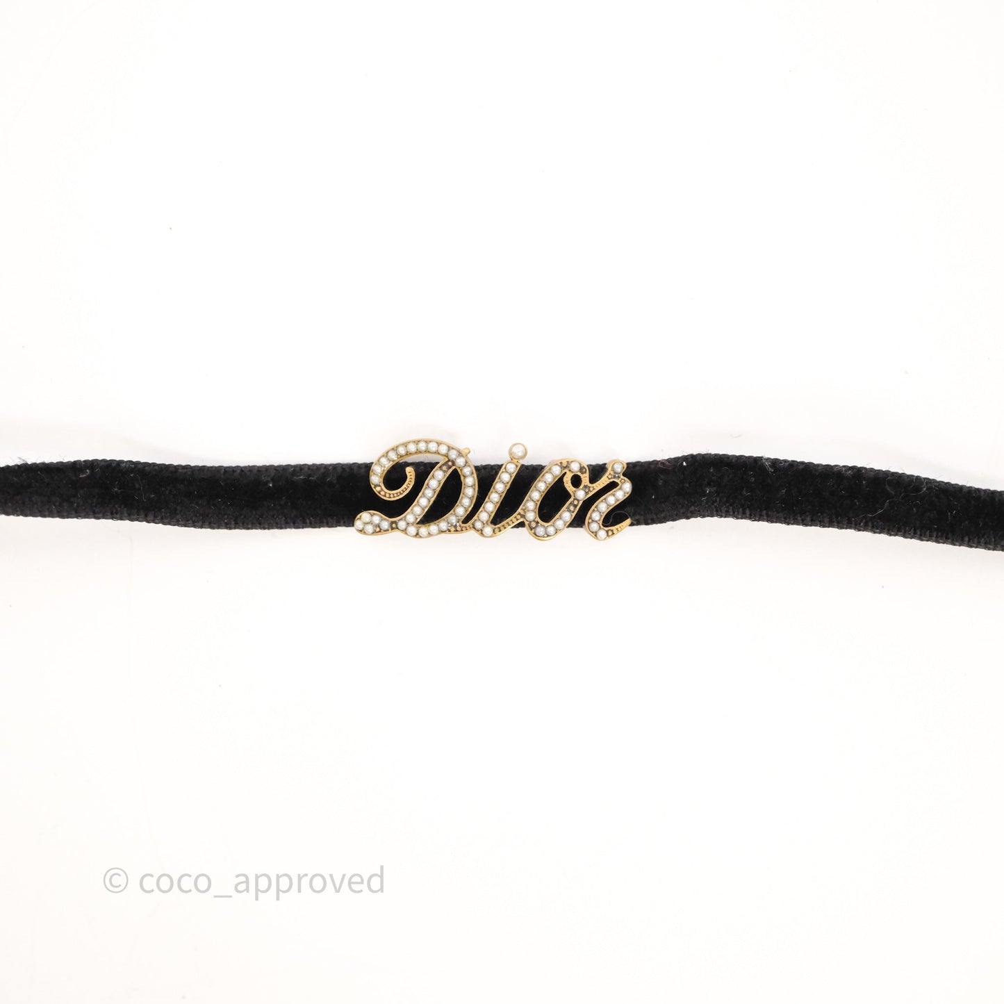 Christian Dior Pearl Logo Choker Black