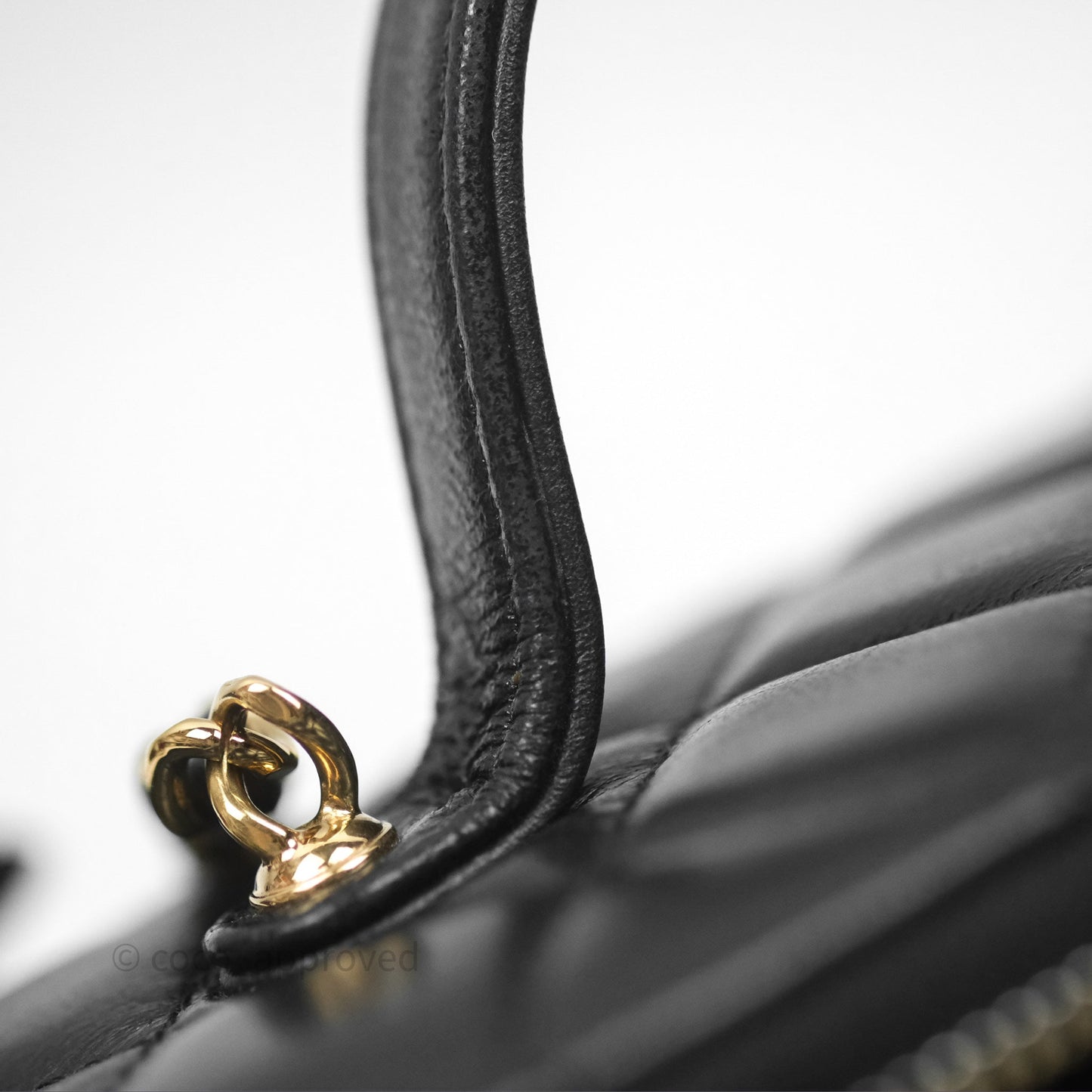 Chanel Cargo Pocket Top Handle Vanity with Chain Black Shiny Lambskin Gold Hardware 22K