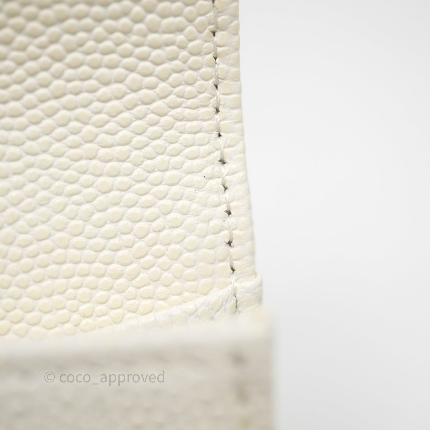 Chanel Quilted Classic Flap Card Holder White Caviar Gold Hardware