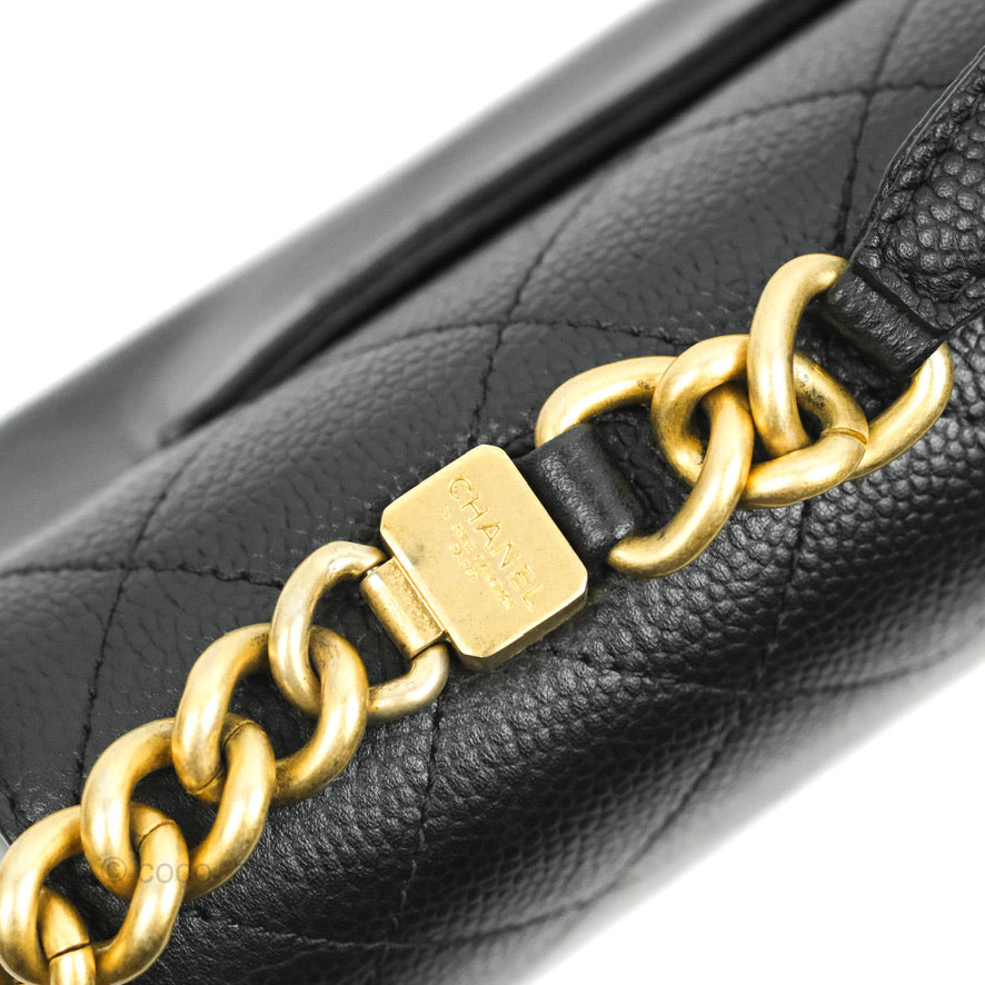 Chanel Chic Affinity Small Grained Calfskin Black Aged Gold Hardware