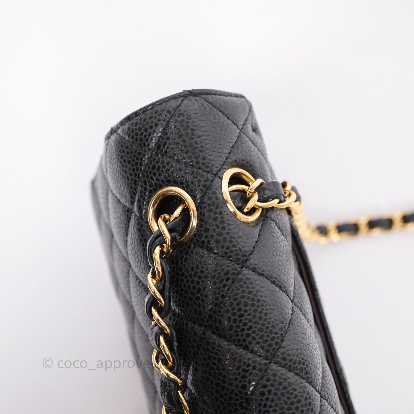 Chanel Classic M/L Medium Flap Quilted Black Caviar Gold Hardware