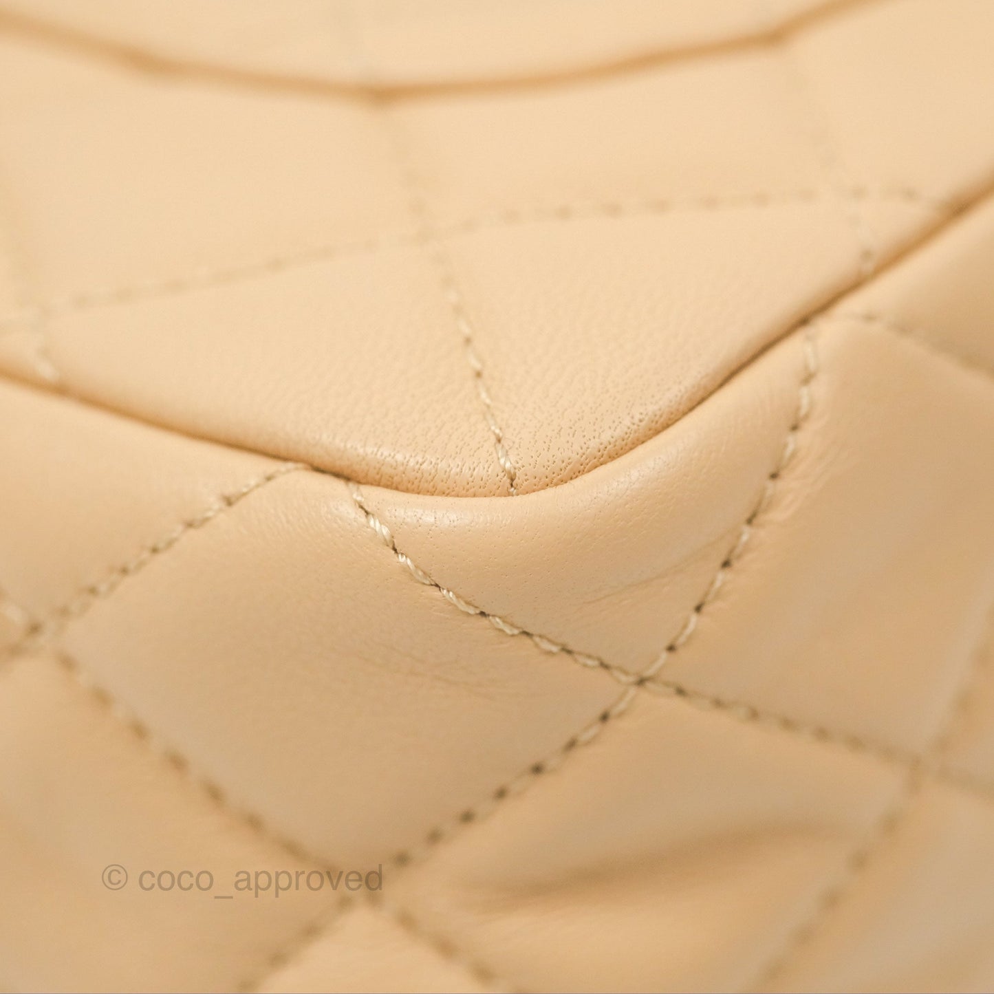 Chanel Mini Rectangular Pearl Crush Beige Lambskin Aged Gold Hardware