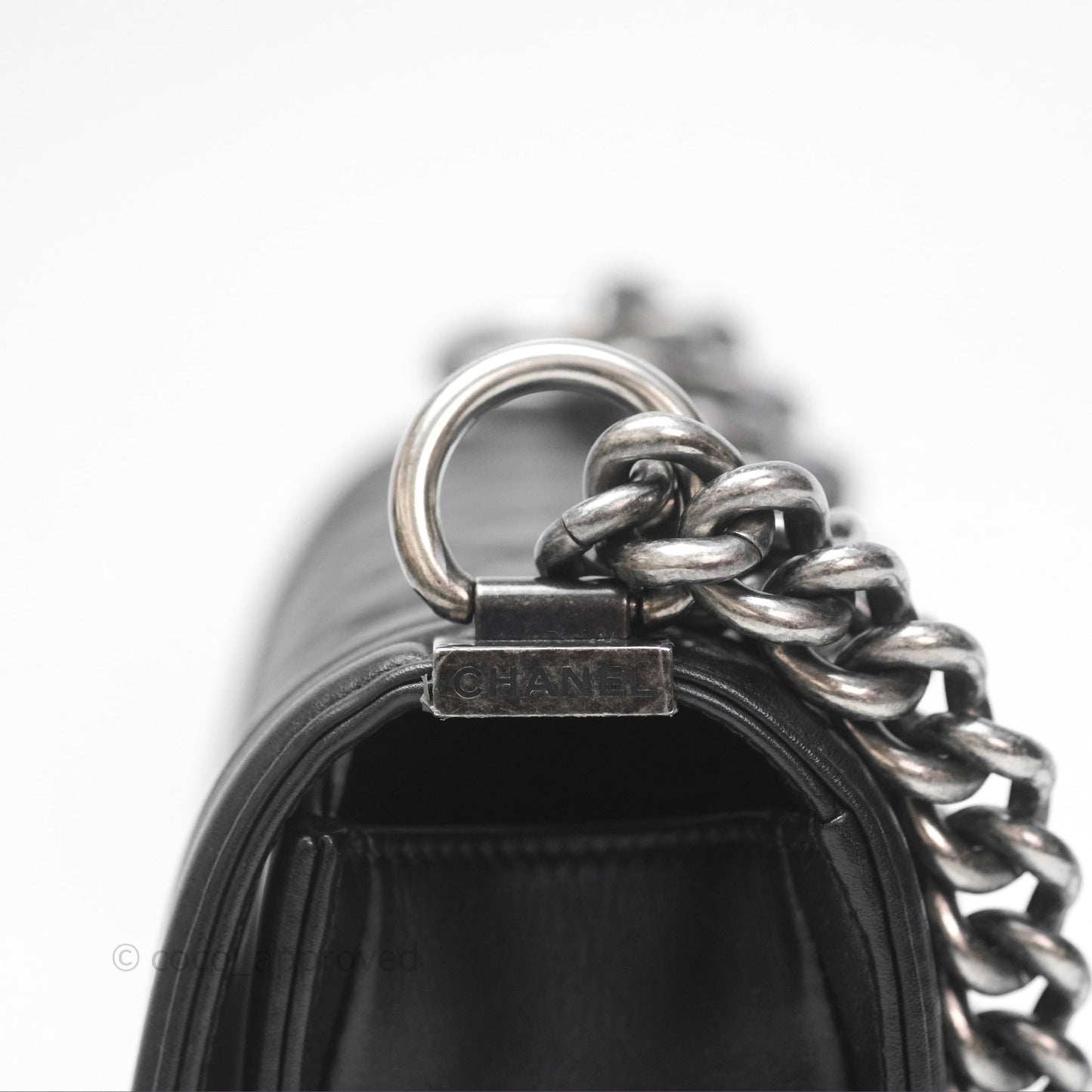 Chanel Small Boy Black Lambskin Ruthenium Hardware