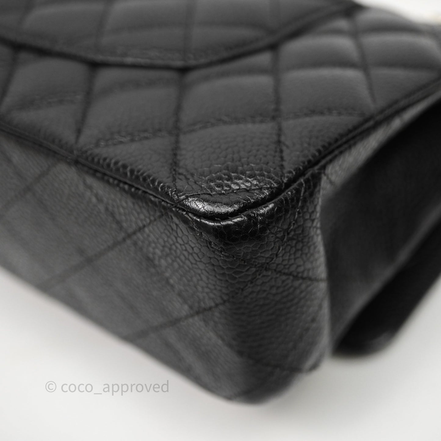 Chanel Classic M/L Medium Flap Quilted Black Caviar Gold Hardware