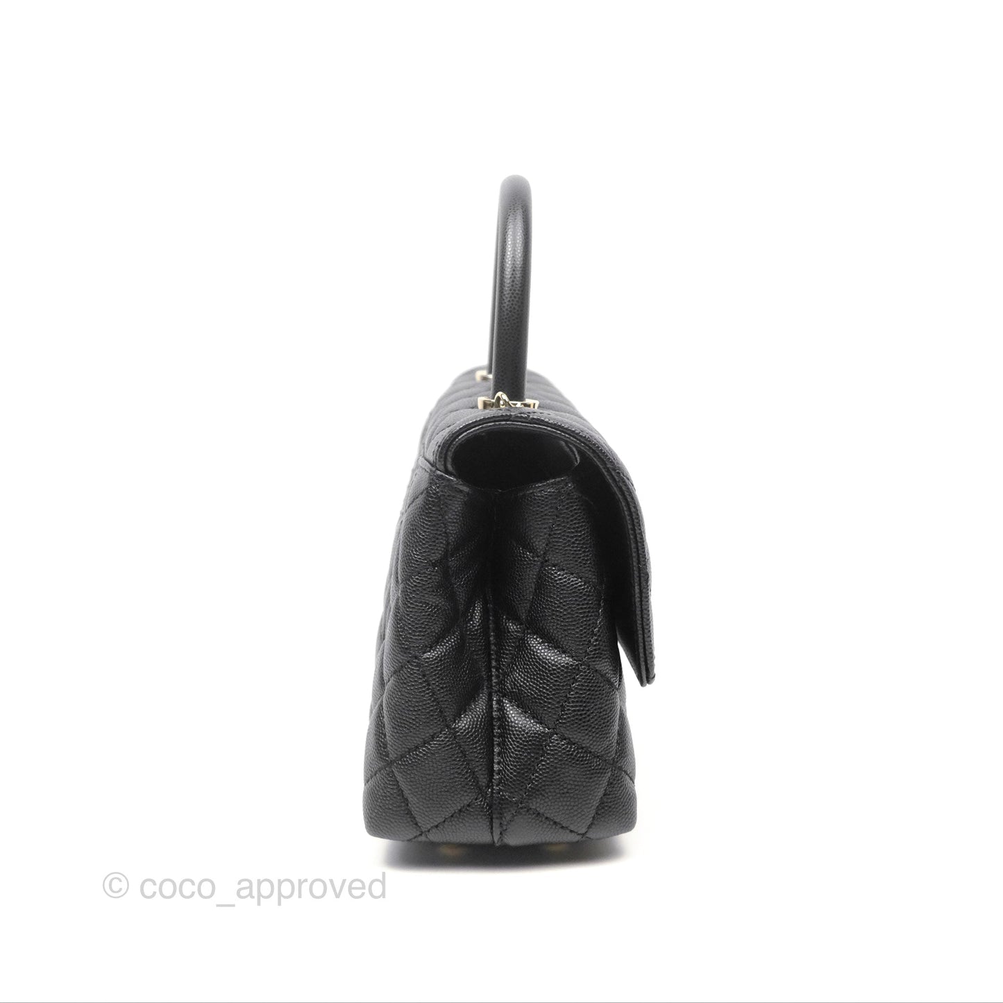 Chanel Small Coco Handle Black Caviar Gold Hardware