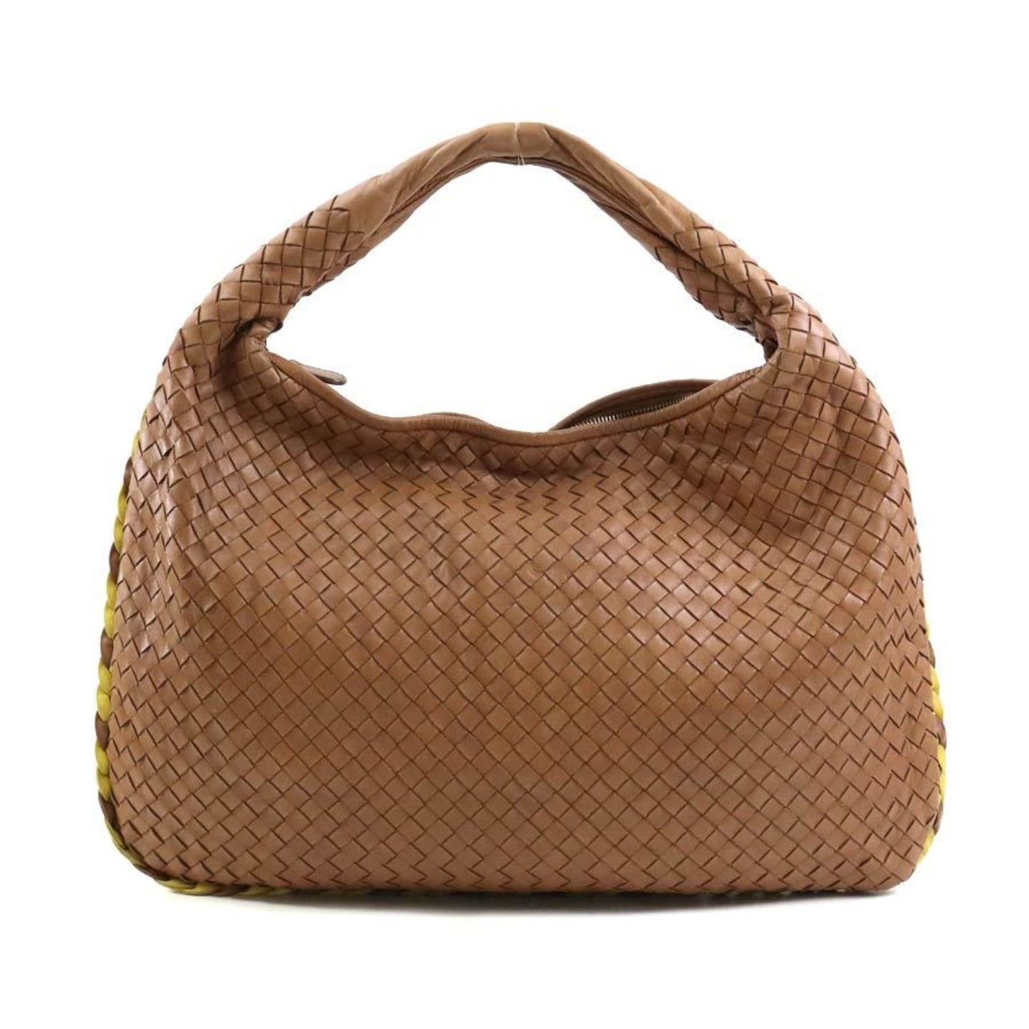 Luxury Bottega Veneta Intrecciato  yellow Leather Shoulder Bag ()
