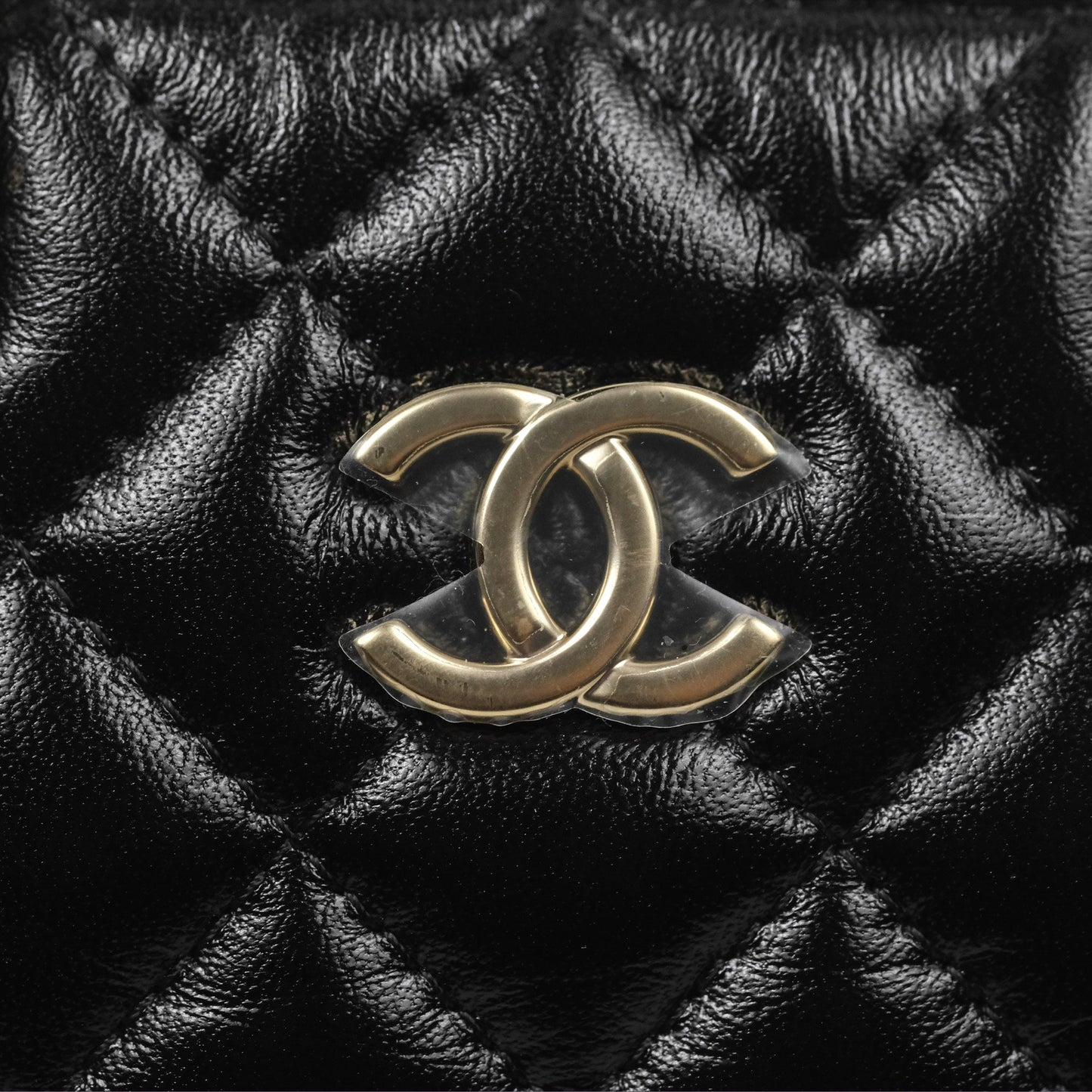 Chanel Mini Handle Clutch with Chain Black Shiny Lambskin Gold Hardware