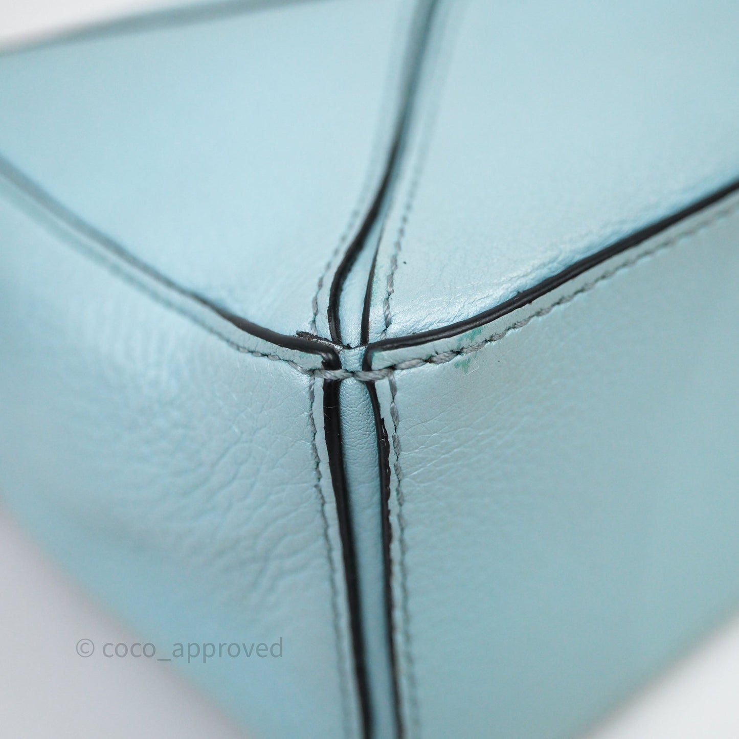 Loewe Mini Puzzle Bag Light Blue Calfskin Silver Hardware