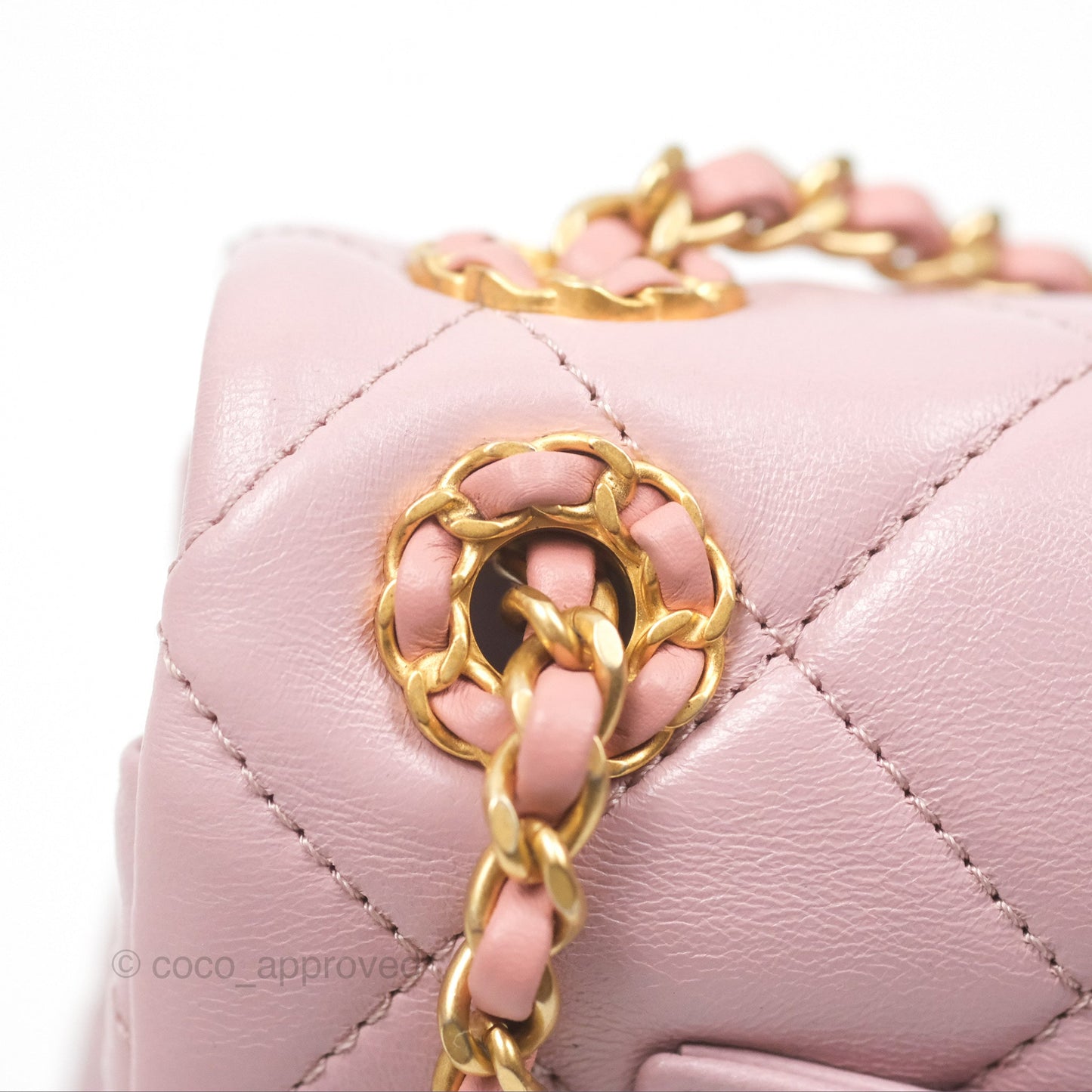 Chanel Flap Bag Dusty Pink Lambskin Aged Gold Hardware 24P