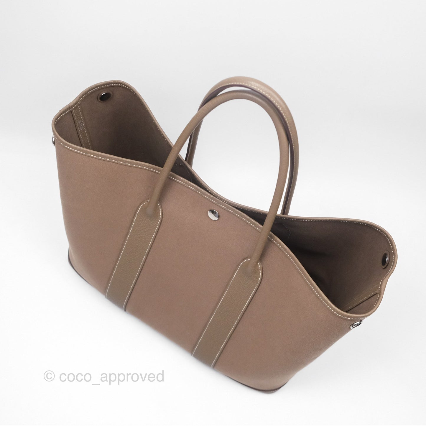 Hermès Garden Party 36 Etoupe Canvas