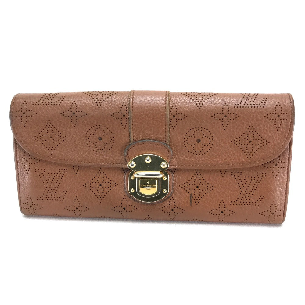 LOUIS VUITTON Long Wallet Purse M58124 monogram mahina leather Brown Mahina Clutch Amelia