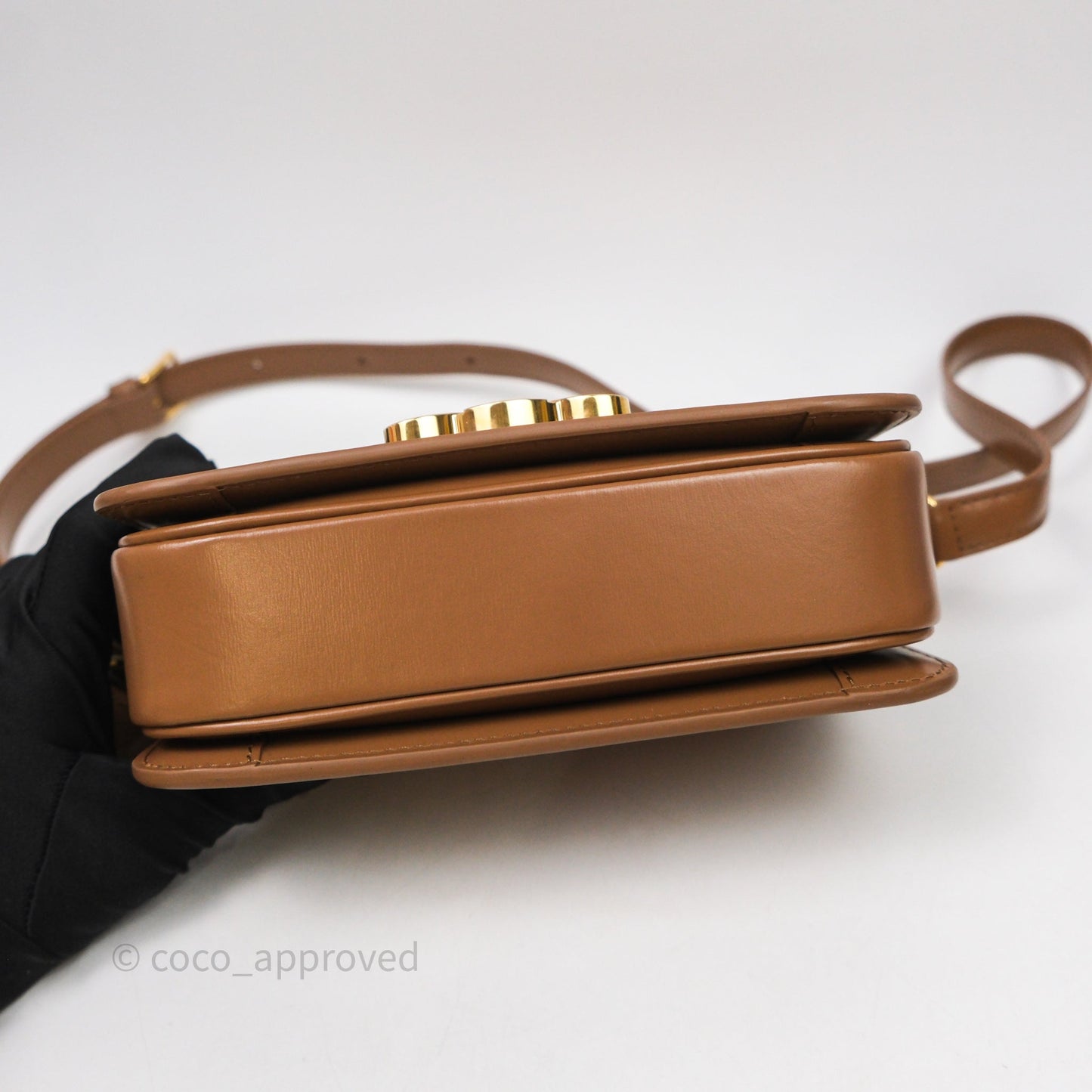 Celine Teen Triomphe Bag Shiny Calfskin Brown
