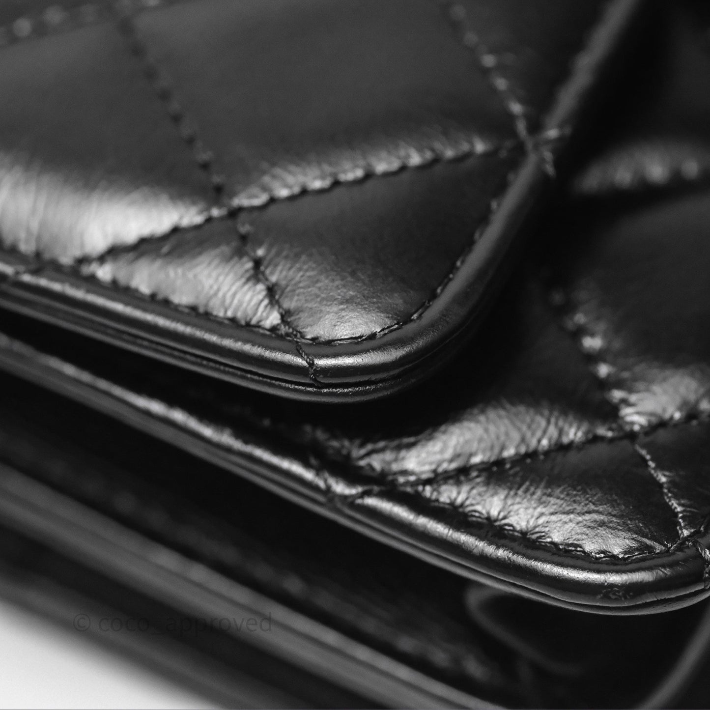 Chanel Mini Crystal Top Handle Wallet On Chain WOC Black Calfskin Gun Metal Hardware 23K