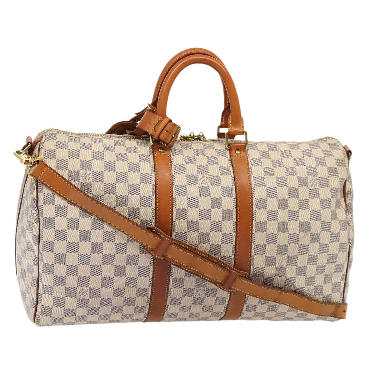 LOUIS VUITTON Damier Azur Keepall Bandouliere 45 Boston Bag N48223 LV 82740