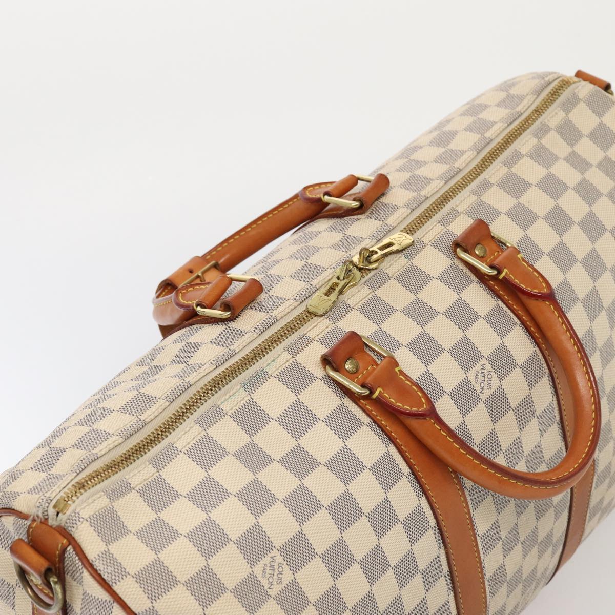 LOUIS VUITTON Damier Azur Keepall Bandouliere 45 Boston Bag N48223 LV 82740