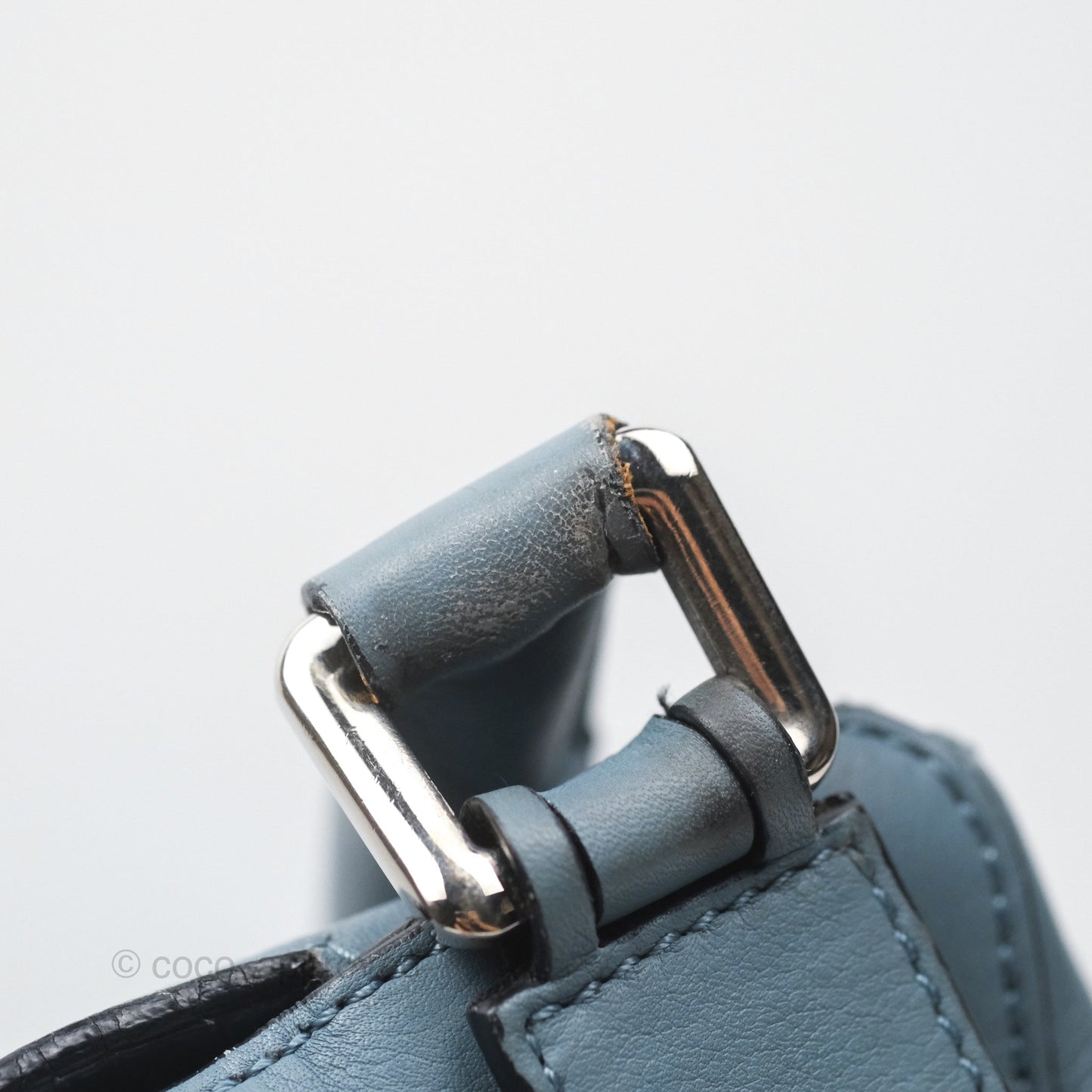 Loewe Medium Puzzle Bag Blue Calfskin Silver Hardware