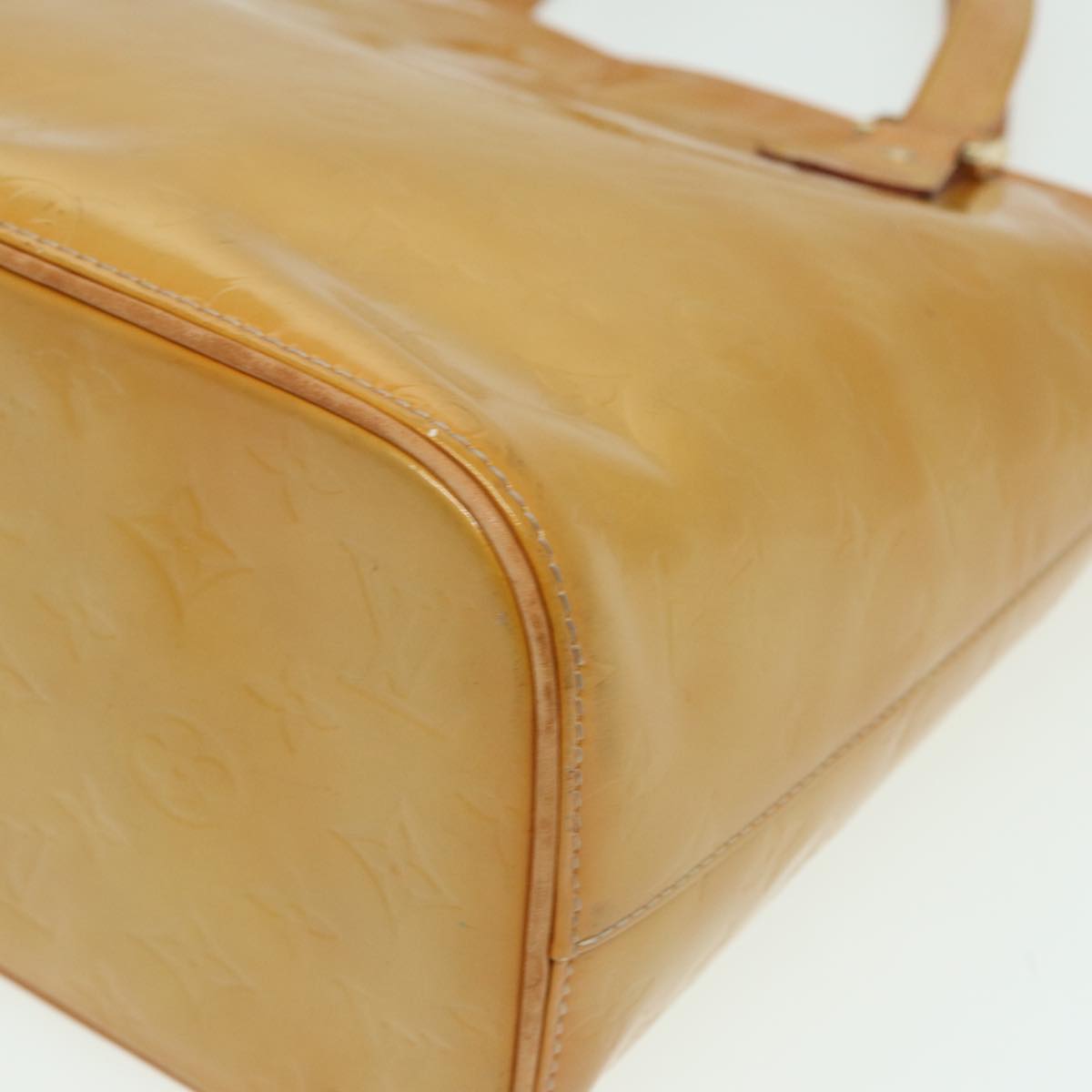 LOUIS VUITTON Monogram Vernis Houston Hand Bag Beige M91004 LV 82767