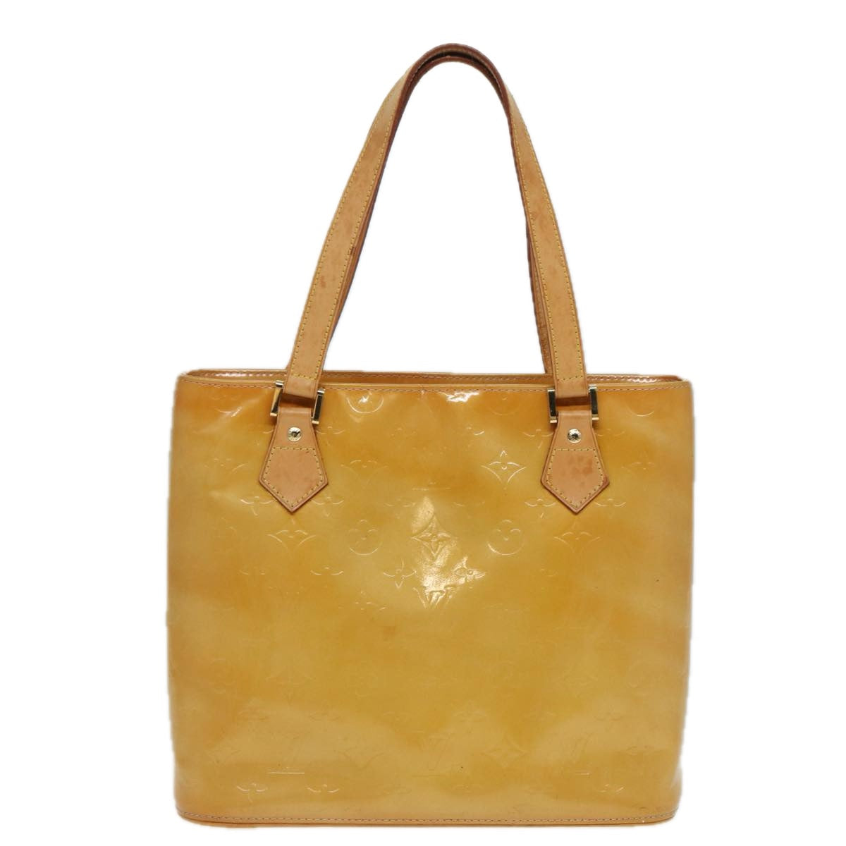 LOUIS VUITTON Monogram Vernis Houston Hand Bag Beige M91004 LV 82767