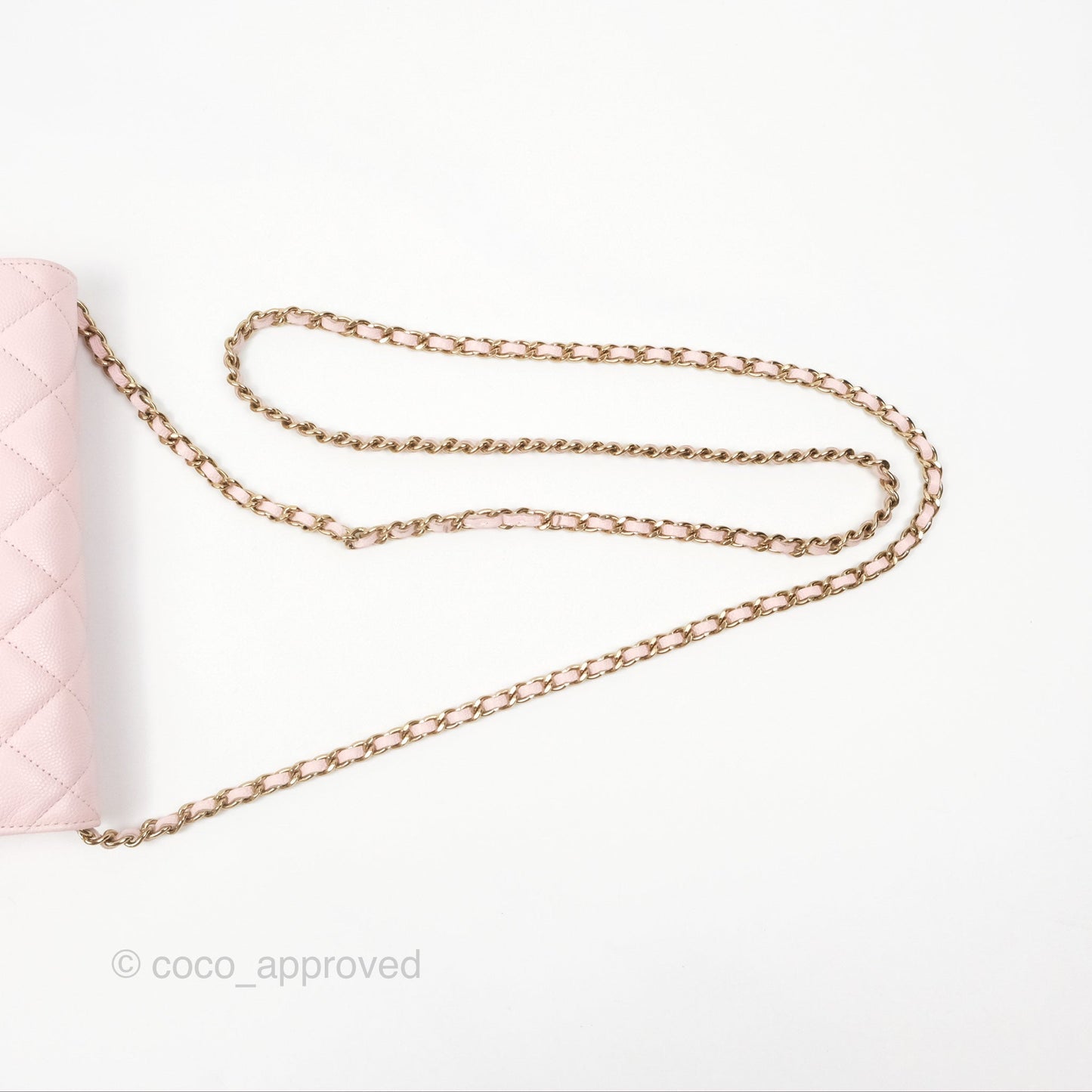 Chanel Quilted Classic Wallet on Chain WOC Pink Caviar Gold Hardware