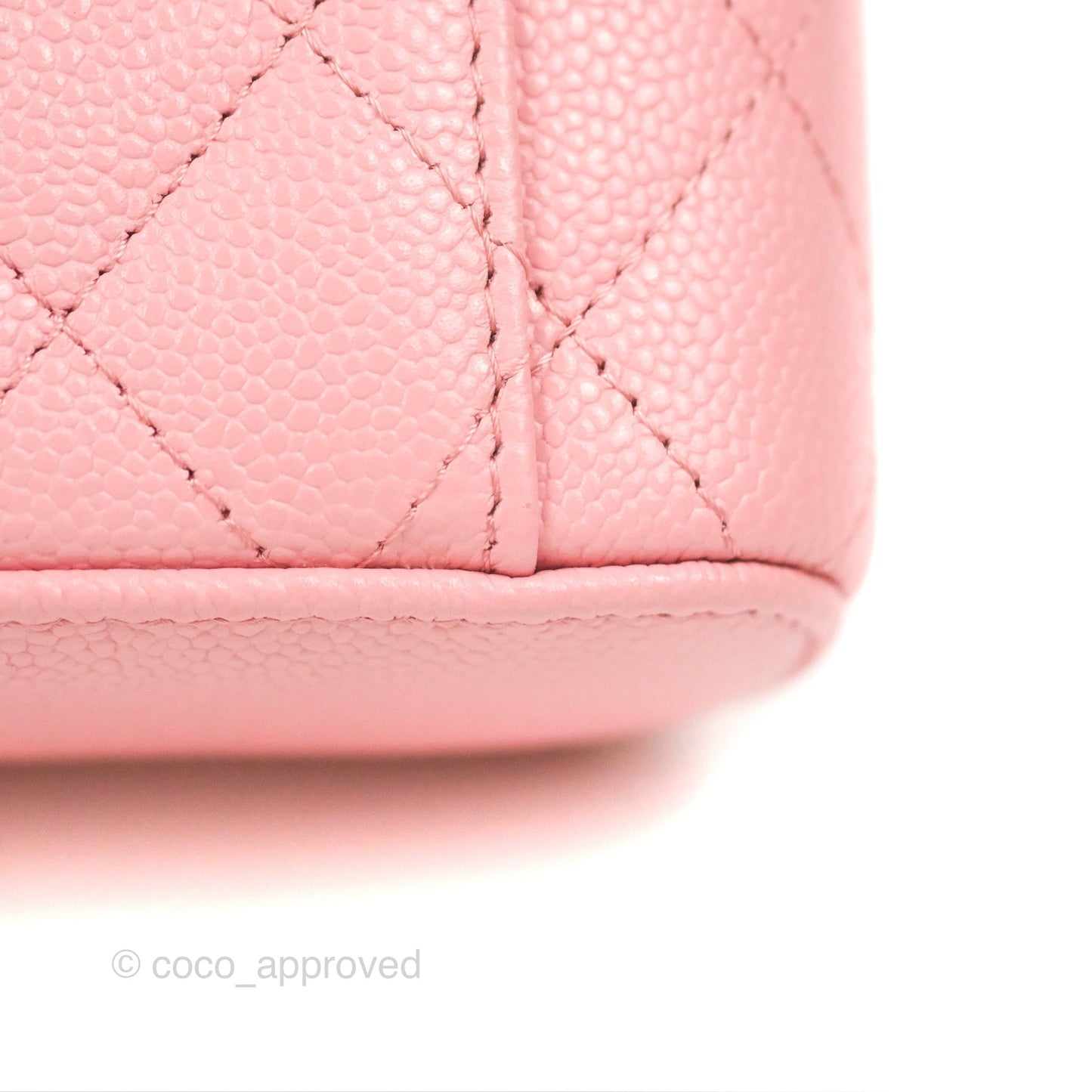 Chanel Quilted Small Handle With Care Vanity Case With Chain Pink Caviar Gold Hardware