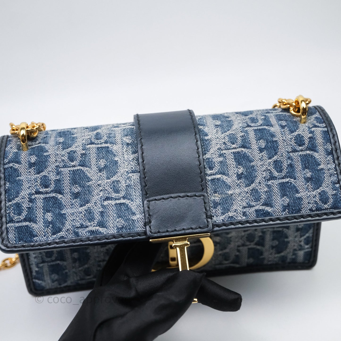 Christian Dior Montaigne East-West Bag Denim With Chain