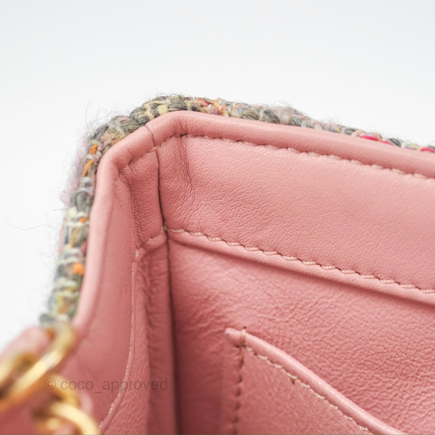 Chanel Small CC Filigree Flap Pink Tweed