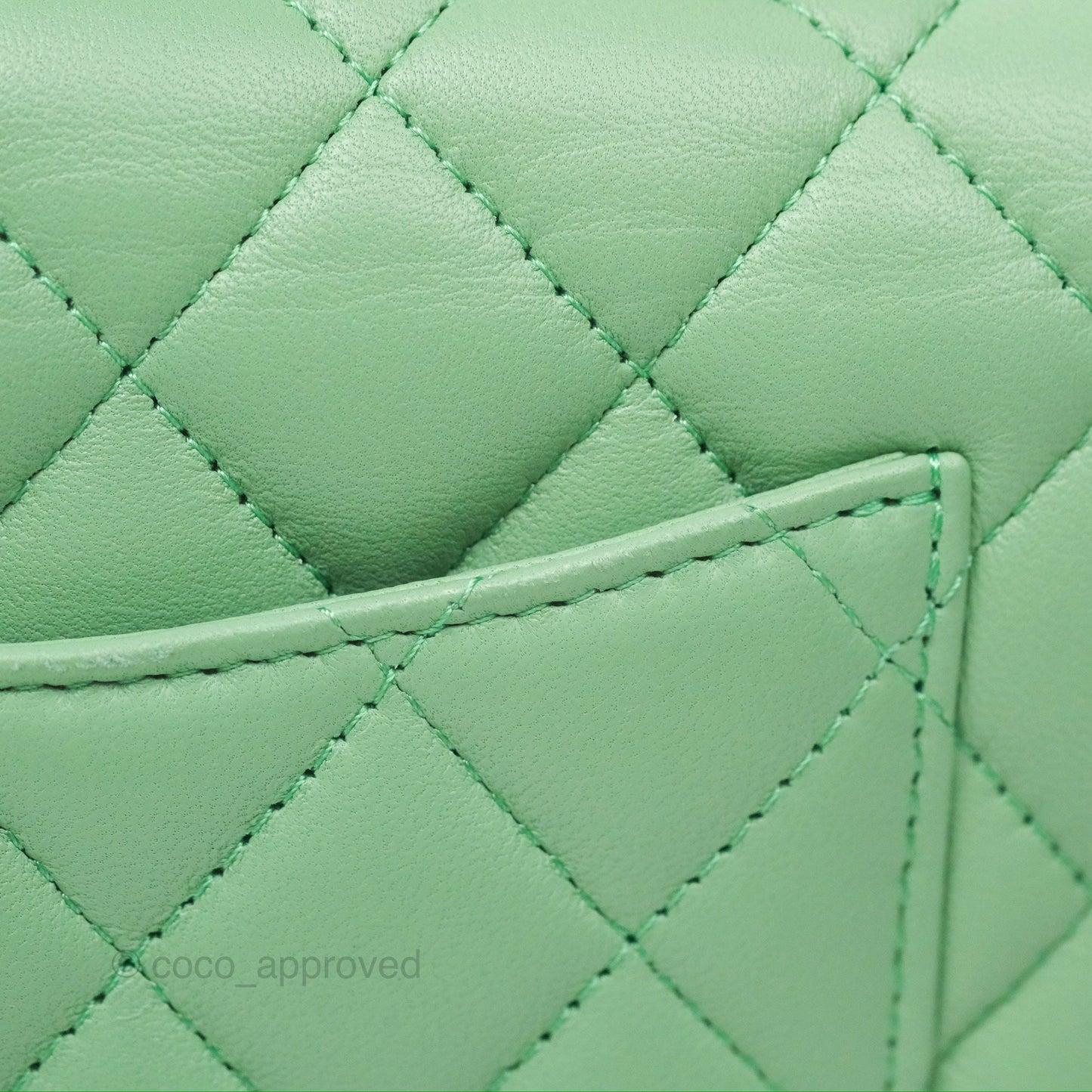 Chanel Top Handle Mini Rectangular Flap Bag Avocado Green Lambskin Gold Hardware