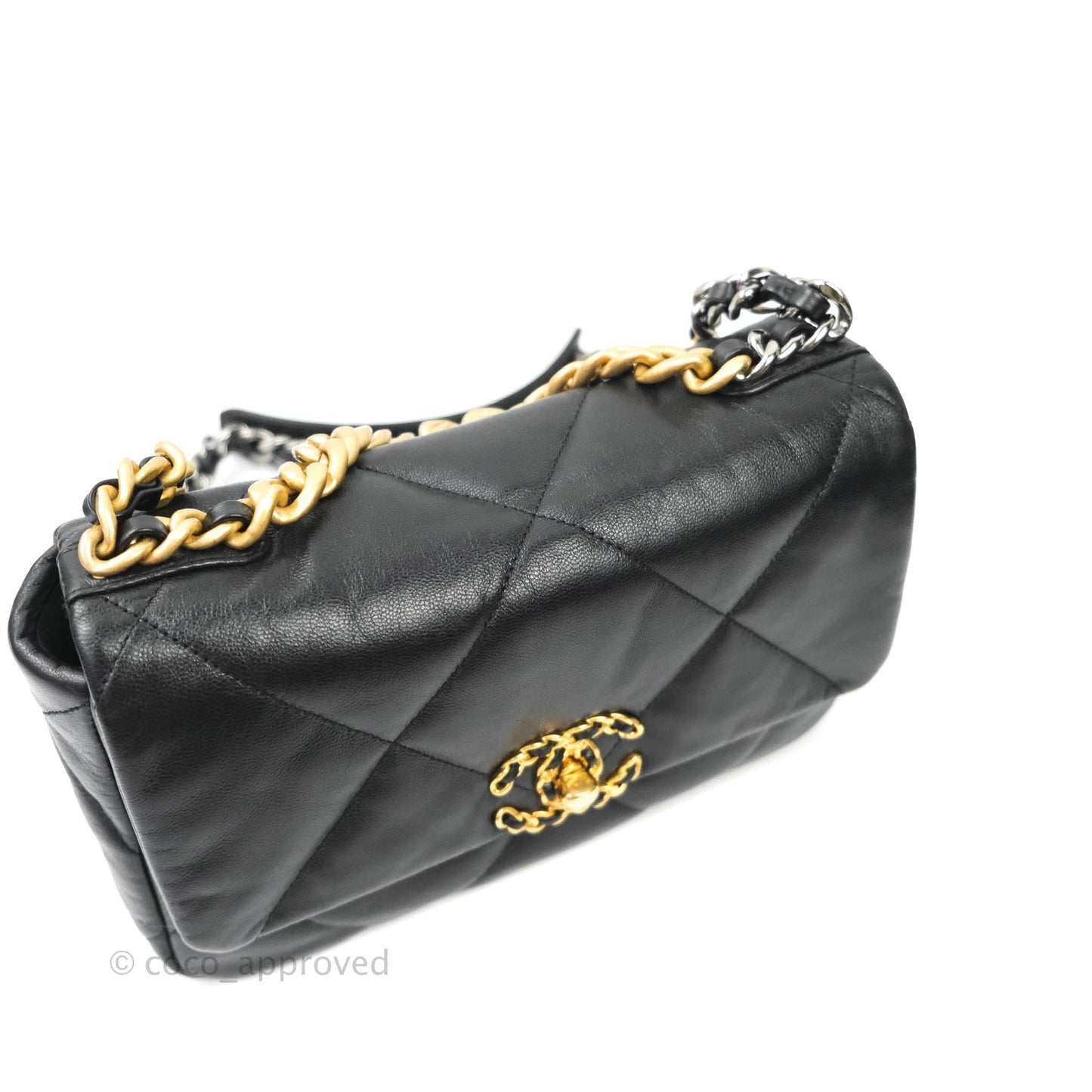Chanel 19 Small Black Goatskin Mixed Hardware