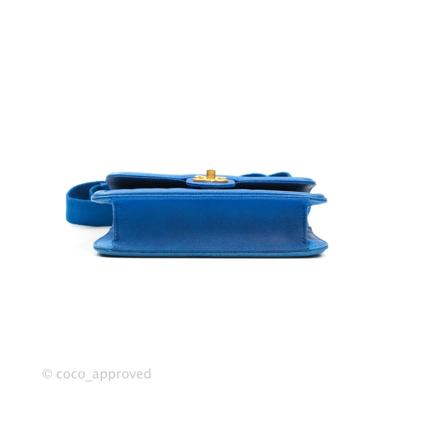 Chanel Quilted Sunset On The Sea Blue Flap Bag Caviar Aged Gold Hardware
