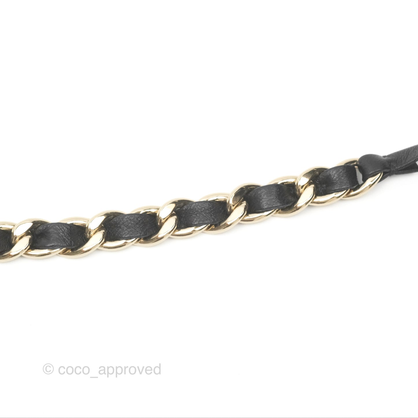 Chanel CC Woven Hair Band/Belt Accessory Black Gold Tone 22P