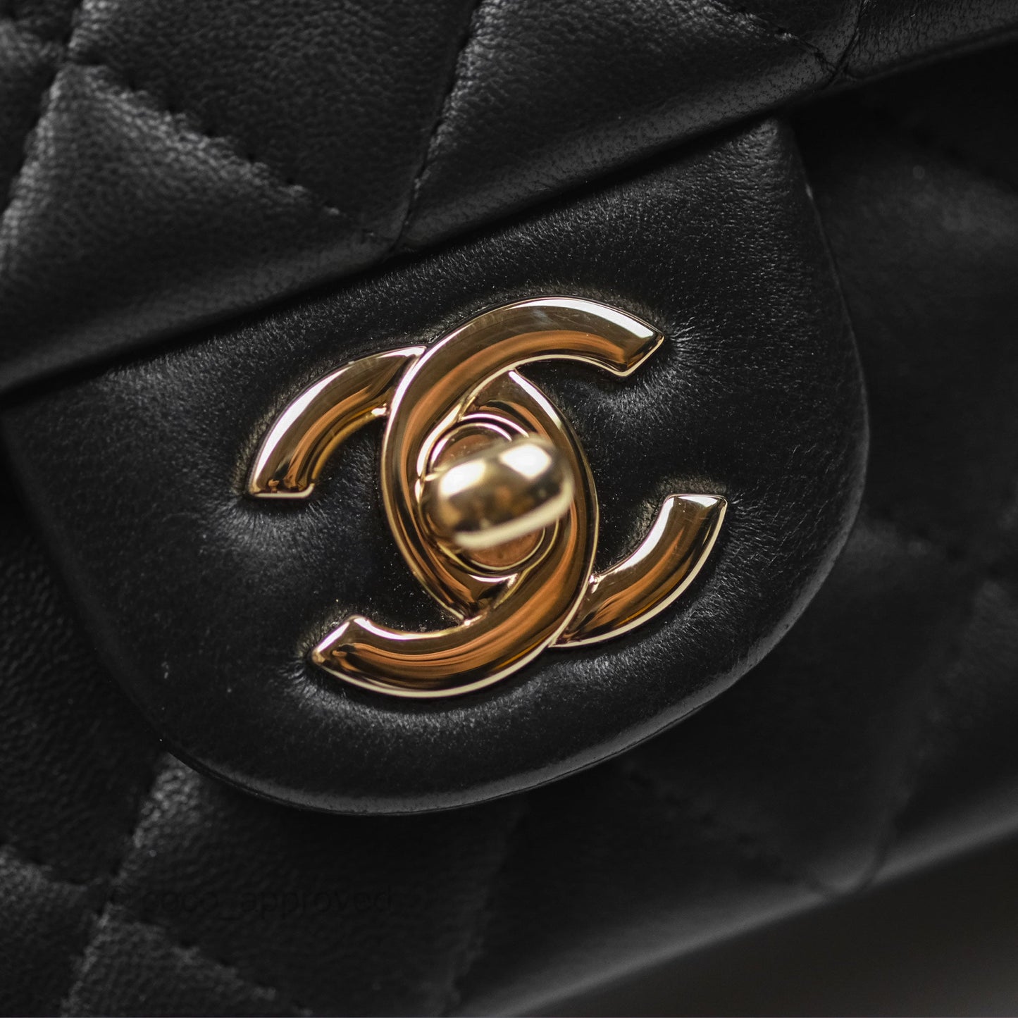 Chanel Top Handle Mini Rectangular Flap Black Lambskin Gold Hardware