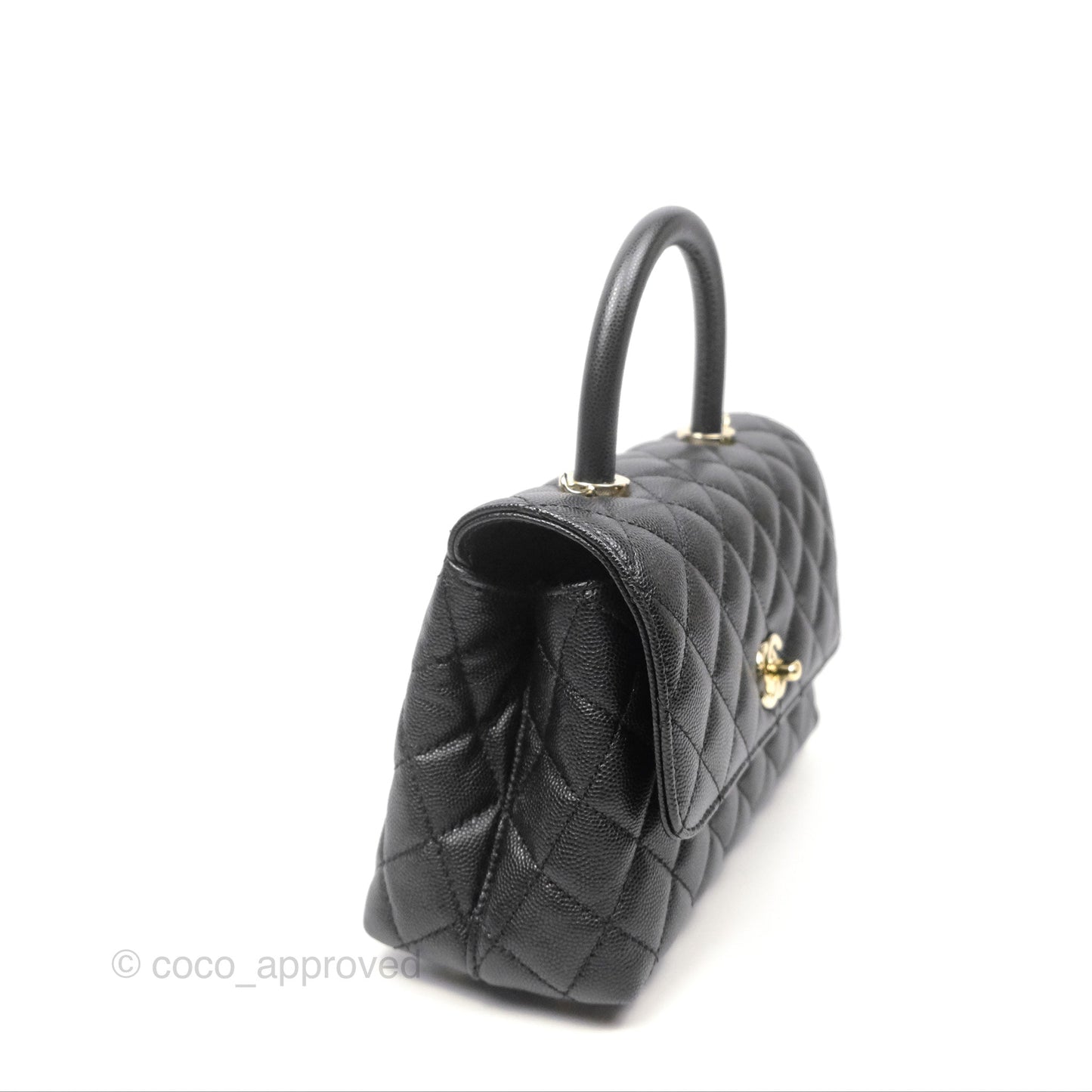 Chanel Small Coco Handle Black Caviar Gold Hardware