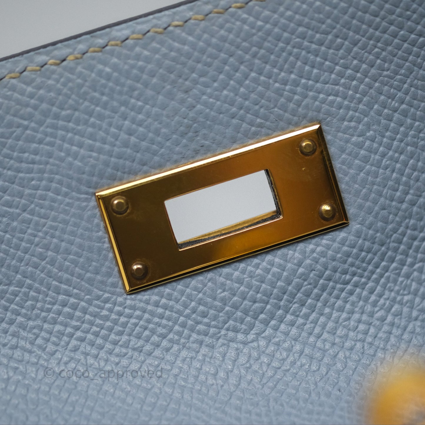 Hermès Kelly II 28 Sellier Bleu Lin J7 Epsom Gold Hardware