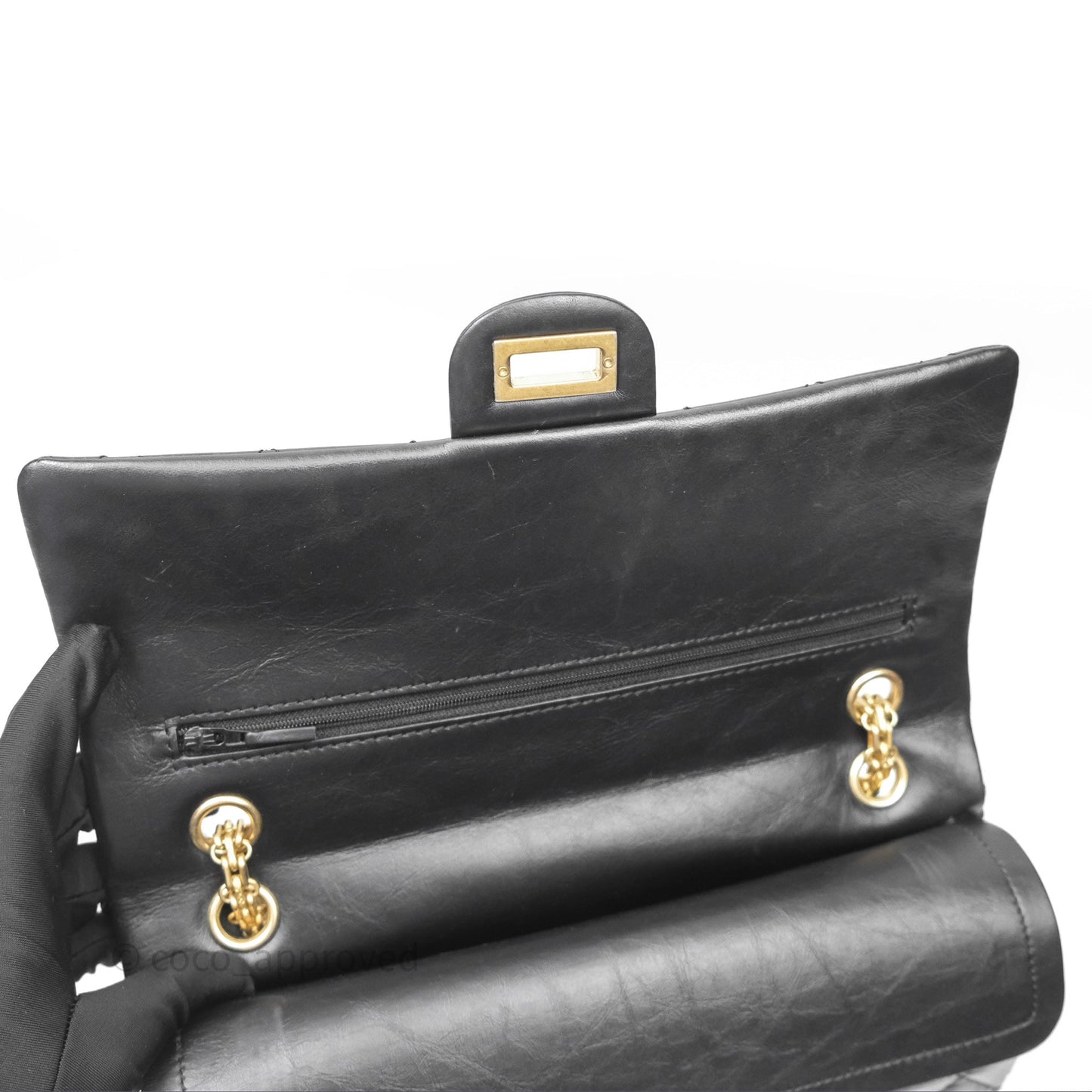 Chanel Quilted Reissue 226 Aged Calfskin Black Gold Hardware