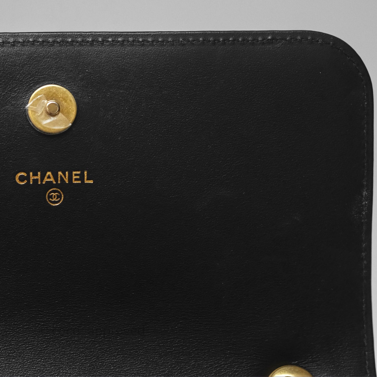 Chanel Quilted Medallion Wallet on Chain WOC Black Glossy Lambskin Gold Hardware 22K