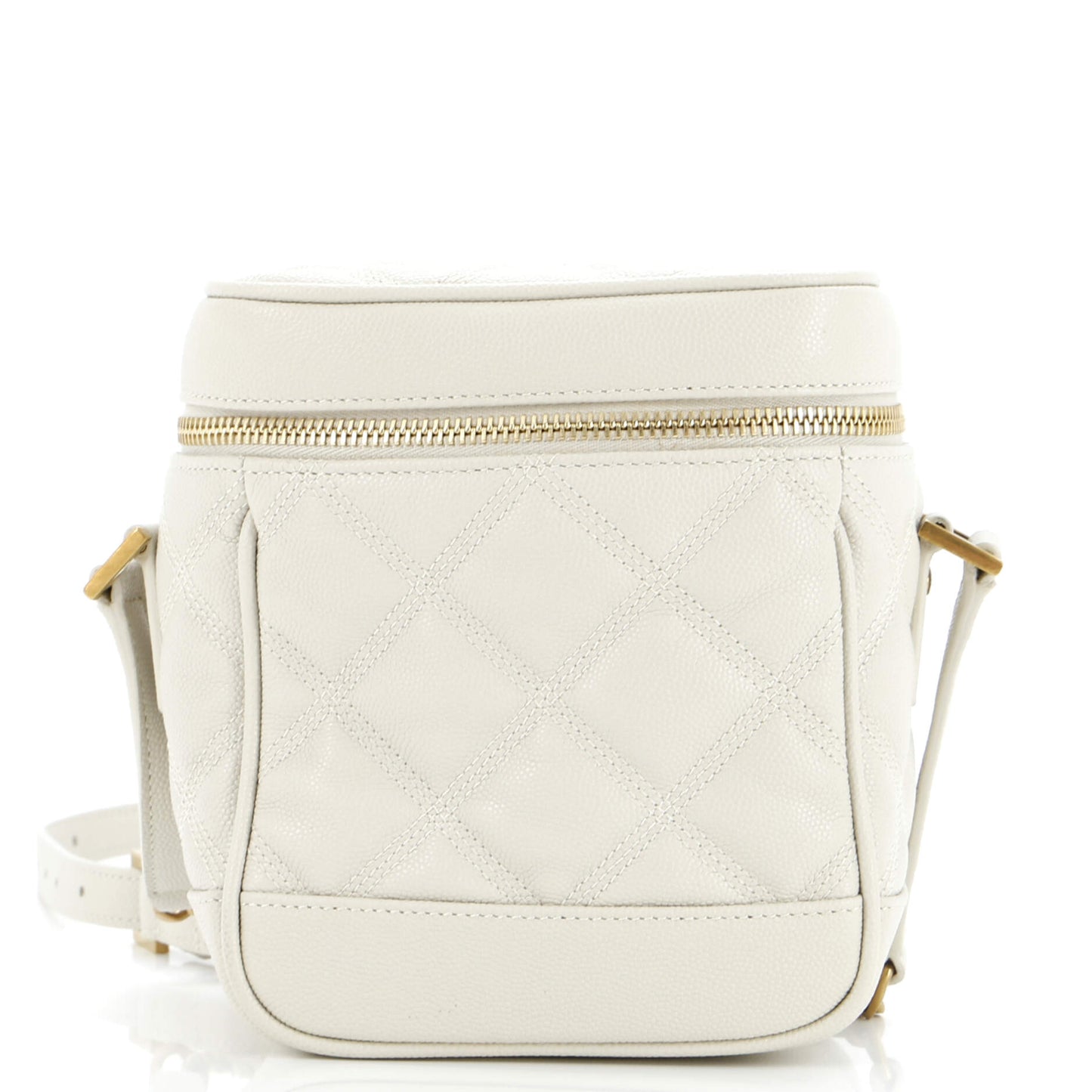 Luxury Saint Laurent 80's Vanity Bag Quilted Leather