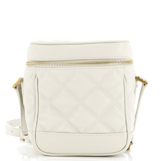 Luxury Saint Laurent 80's Vanity Bag Quilted Leather
