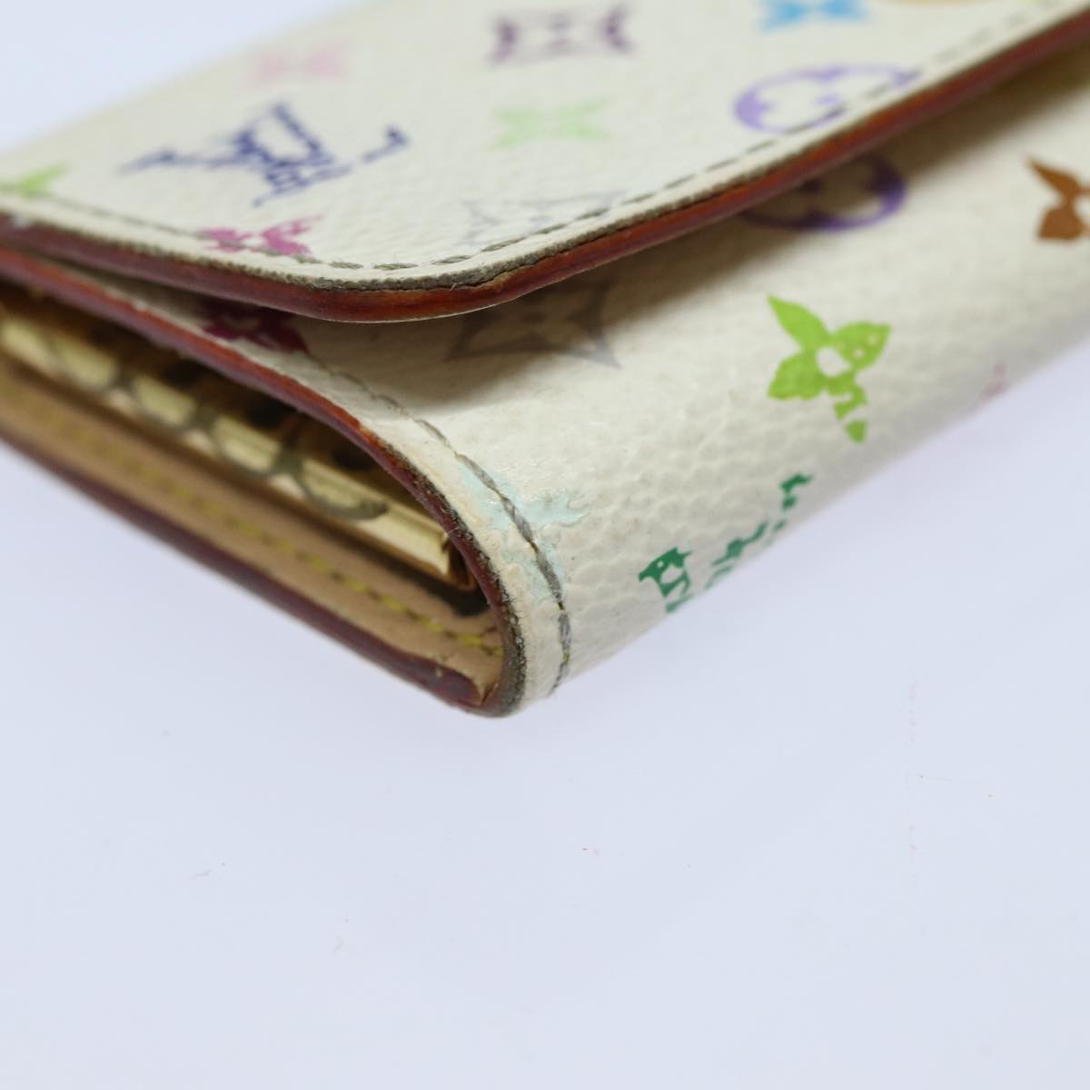 LOUIS VUITTON Monogram Multicolor Multi Cles 4 Keys Case White M60043 82906