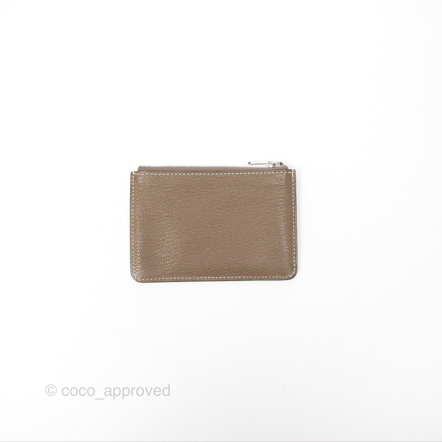 Hermès Roulis Slim Wallet Etoupe Chevre Mysore Palladium Hardware