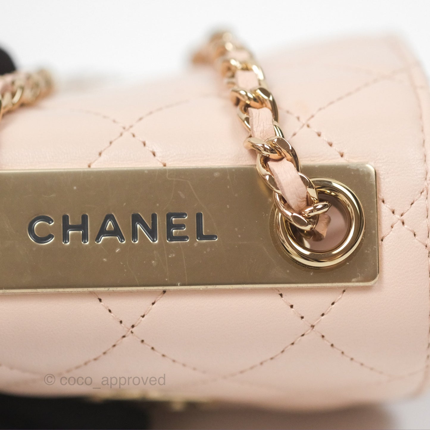 Chanel Mini Quilted Trendy CC Clutch With Chain Light Pink Lambskin Gold Hardware