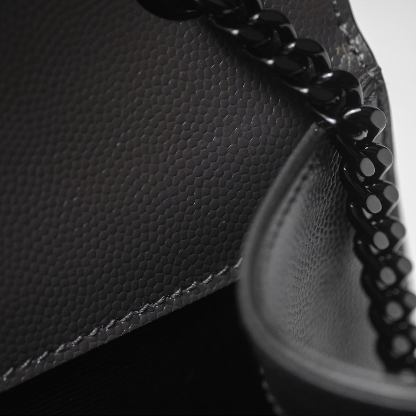 Saint Laurent Kate Medium Grained Leather Shoulder Bag So Black