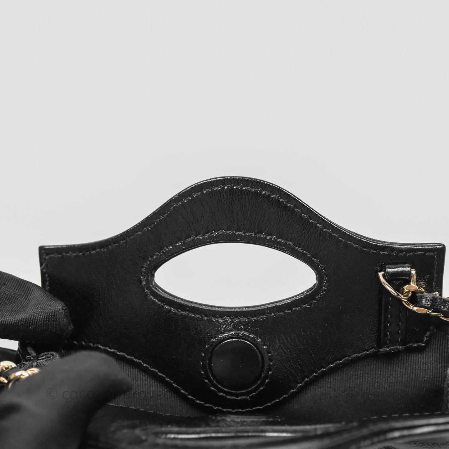 Chanel Micro 31 Clutch With Chain Black Shiny Calfskin Gold Hardware
