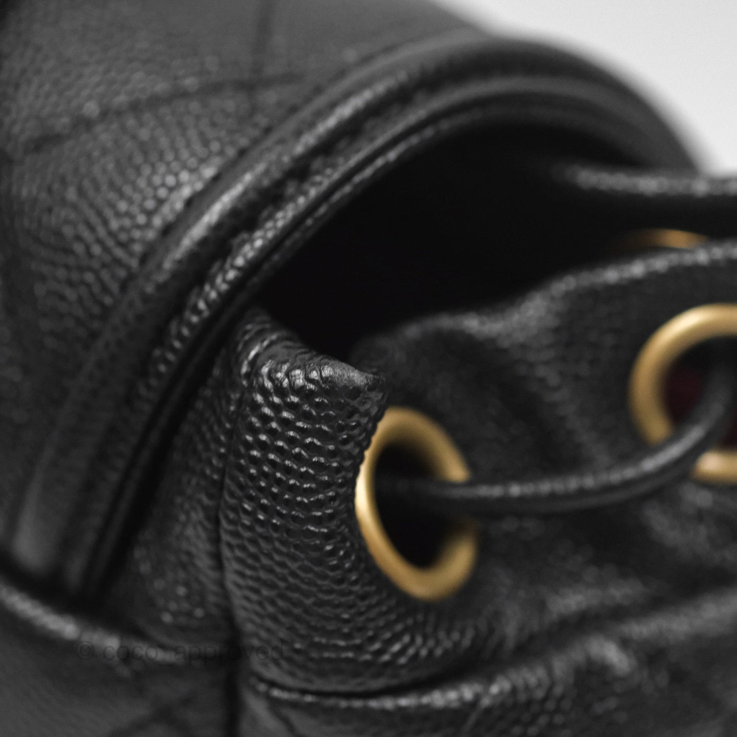 Chanel Small Quilted Filigree Backpack Black Caviar Aged Gold Hardware