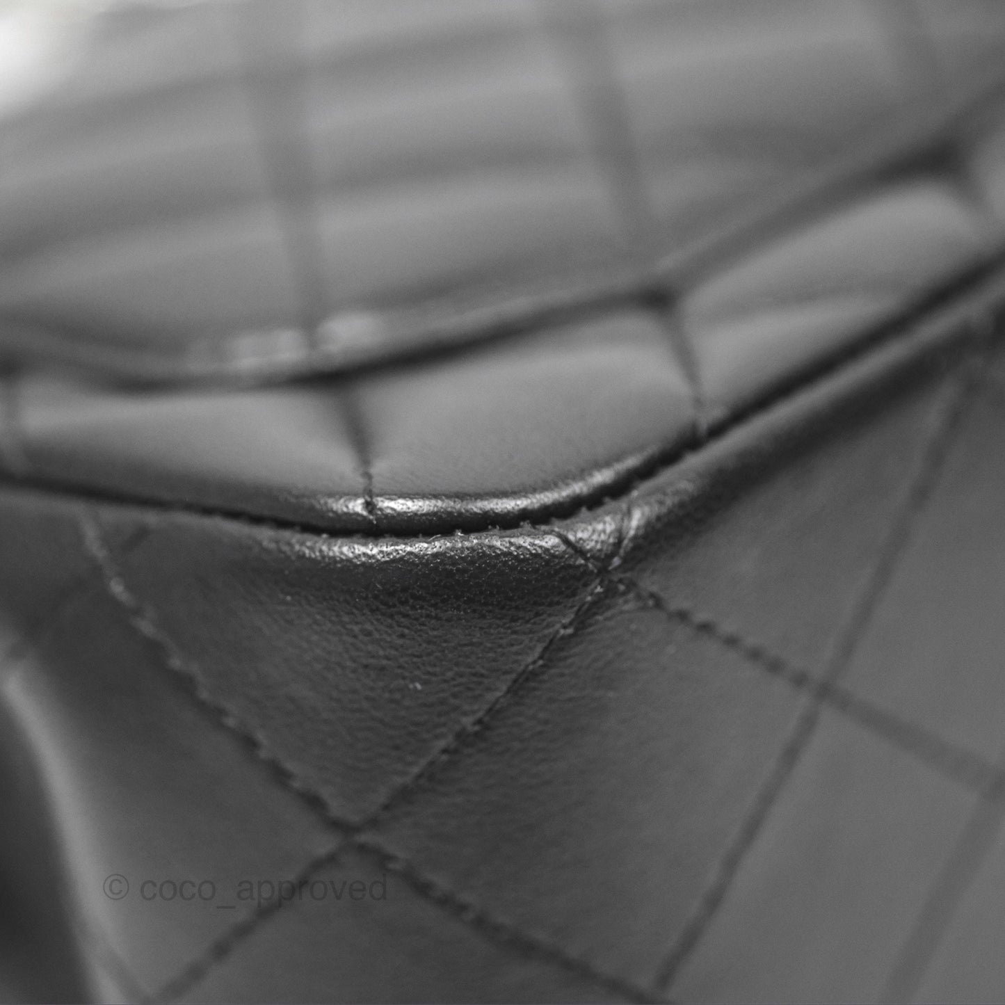Chanel Mini Square Flap Quilted Black Lambskin Silver Hardware