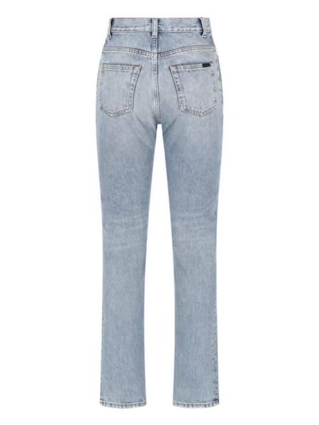 Luxury Saint Laurent Denim Cotton Straight Jeans Blue