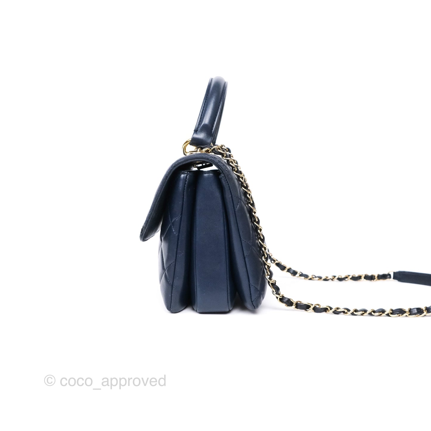 Chanel Small Trendy CC Navy Lambskin Gold Hardware