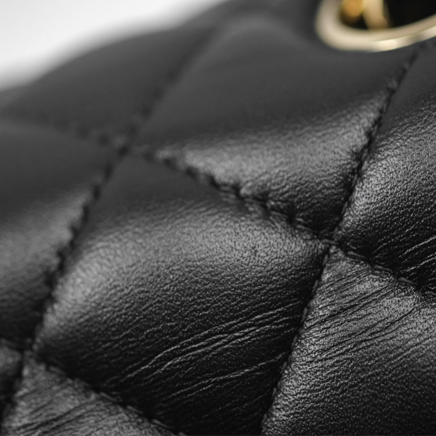 Chanel Mini Square Flap Quilted Black Lambskin Gold Hardware