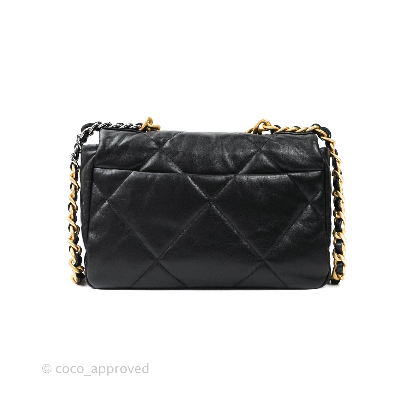 Chanel 19 Small Black Goatskin Mixed Hardware Goatskin
