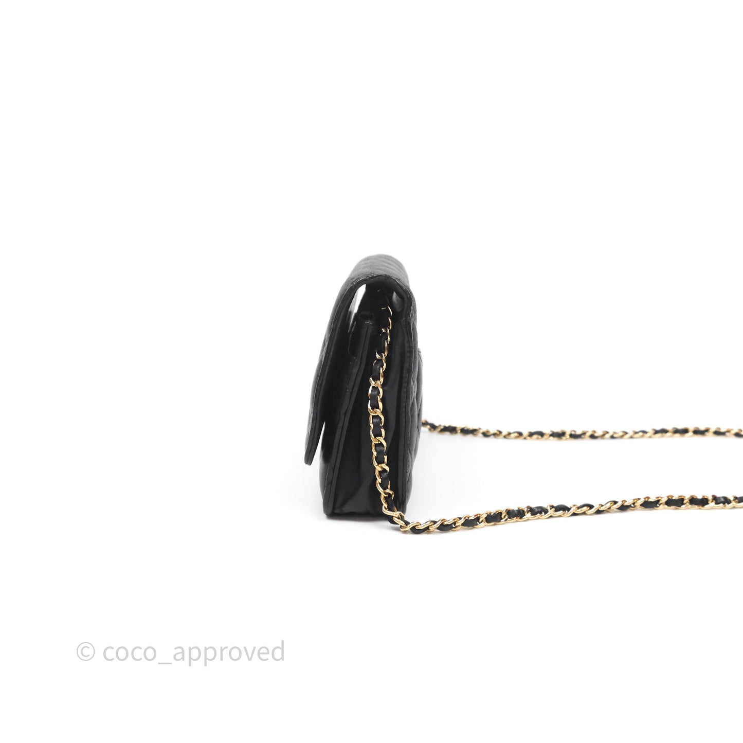 Chanel Classic WOC Wallet On Chain Quilted Black Lambskin Gold Hardware